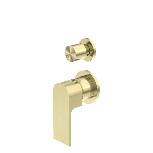 NERO BIANCA SHOWER MIXER WITH DIVERTOR SEPARATE BACK PLATE BRUSHED GOLD - Ideal Bathroom CentreNR321511GBG