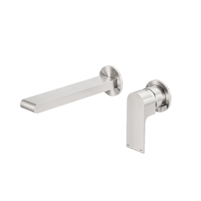 NERO BIANCA WALL BASIN/BATH MIXER SEPARATE BACK PLATE 187MM BRUSHED NICKEL - Ideal Bathroom CentreNR321510EBN