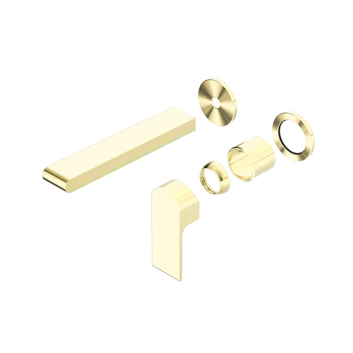 NERO BIANCA WALL BASIN/BATH MIXER SEPARATE BACK PLATE 187MM TRIM KITS ONLY BRUSHED GOLD - Ideal Bathroom CentreNR321510ETBG