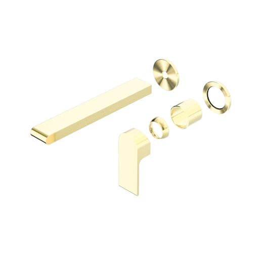 NERO BIANCA WALL BASIN/BATH MIXER SEPARATE BACK PLATE 230MM TRIM KITS ONLY BRUSHED GOLD - Ideal Bathroom CentreNR321510FTBG