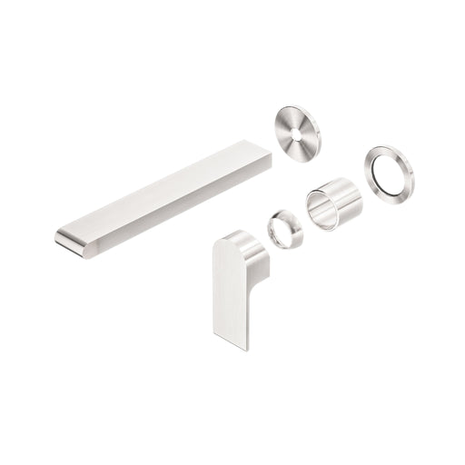 NERO BIANCA WALL BASIN/BATH MIXER SEPARATE BACK PLATE 230MM TRIM KITS ONLY BRUSHED NICKEL - Ideal Bathroom CentreNR321510FTBN