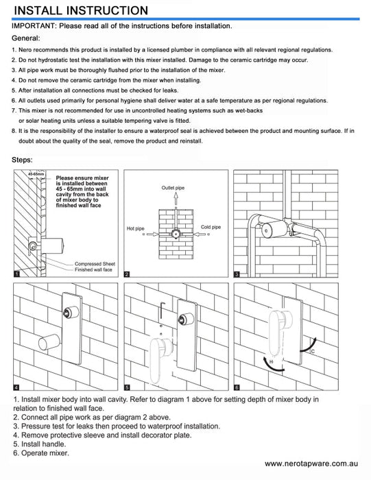 NERO CLASSIC CARE SHOWER MIXER CHROME - Ideal Bathroom CentreNR110009dCH