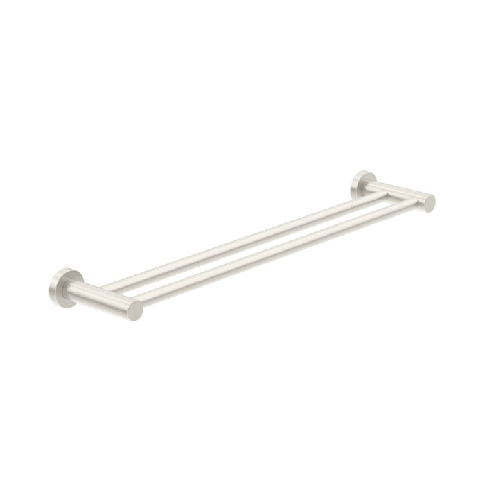 NERO CLASSIC DOUBLE TOWEL RAIL 600MM BRUSHED NICKEL - Ideal Bathroom CentreNR2024dBN