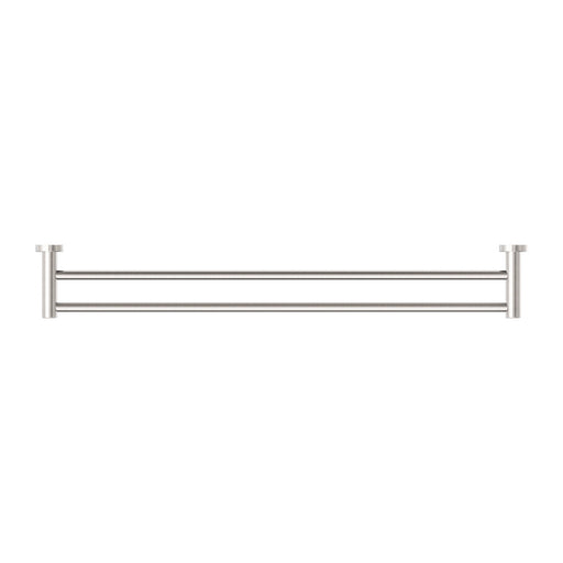 NERO CLASSIC DOUBLE TOWEL RAIL 800MM BRUSHED NICKEL - Ideal Bathroom CentreNR2030dBN