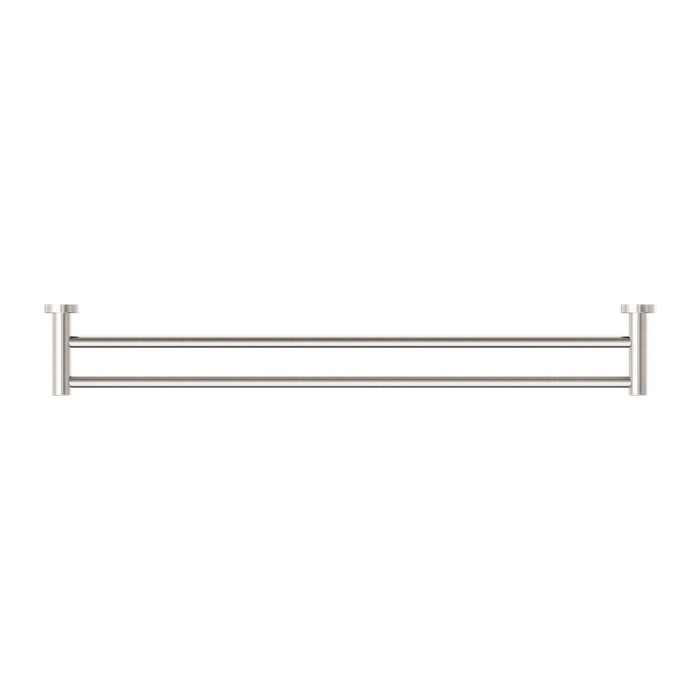 NERO CLASSIC DOUBLE TOWEL RAIL 800MM BRUSHED NICKEL - Ideal Bathroom CentreNR2030dBN