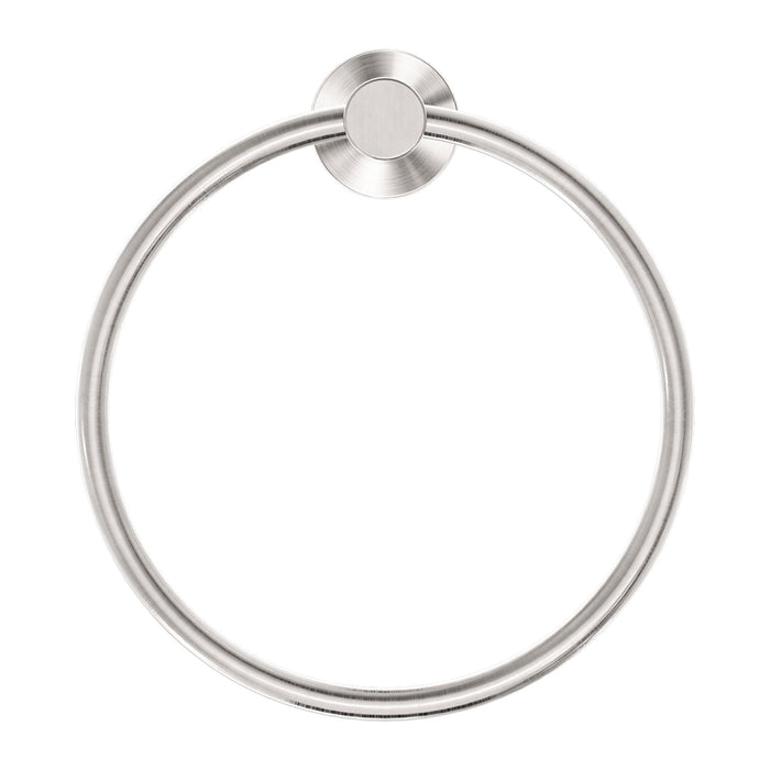 NERO CLASSIC HAND TOWEL RING BRUSHED NICKEL - Ideal Bathroom CentreNR2080BN