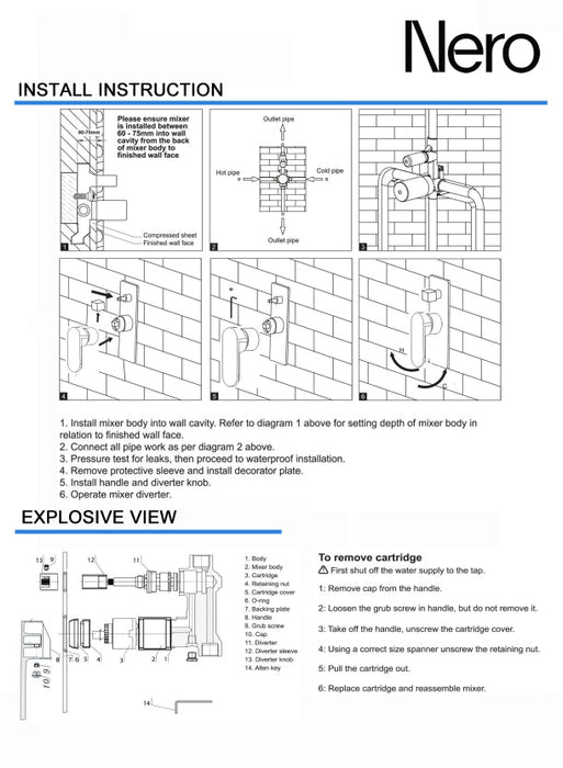 NERO CLASSIC SHOWER MIXER WITH DIVERTOR CHROME - Ideal Bathroom CentreNR110009aCH