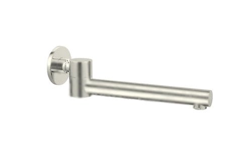NERO DOLCE WALL MOUNTED SWIVEL BATH SPOUT ONLY BRUSHED NICKEL - Ideal Bathroom CentreNR202BN