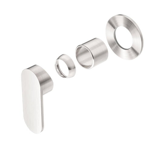 NERO ECCO SHOWER MIXER 80MM ROUND PLATE TRIM KITS ONLY BRUSHED NICKEL - Ideal Bathroom CentreNR301311DTBN
