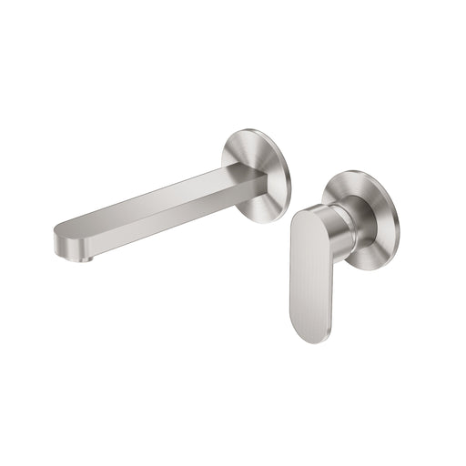 NERO ECCO WALL BASIN/BATH MIXER SEPARATE BACK PLATE BRUSHED NICKEL - Ideal Bathroom CentreNR301310bBN