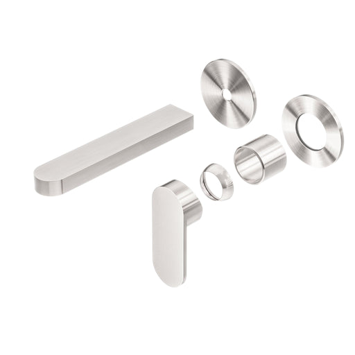 NERO ECCO WALL BASIN/BATH MIXER SEPARATE BACK PLATE TRIM KITS ONLY BRUSHED NICKEL - Ideal Bathroom CentreNR301310bTBN