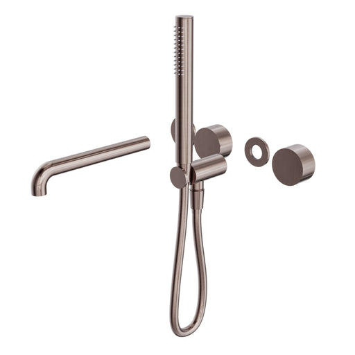 NERO KARA PROGRESSIVE SHOWER SYSTEM SEPARATE PLATE WITH SPOUT 230MM TRIM KITS ONLY BRUSHED BRONZE - Ideal Bathroom CentreNR271903b230tBZ