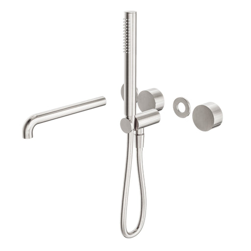 NERO KARA PROGRESSIVE SHOWER SYSTEM SEPARATE PLATE WITH SPOUT 230MM TRIM KITS ONLY BRUSHED NICKEL - Ideal Bathroom CentreNR271903b230tBN