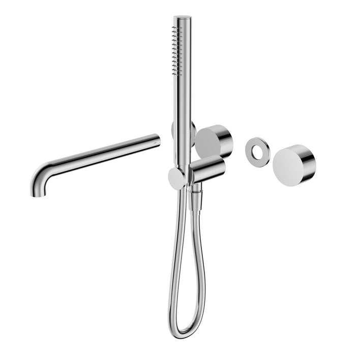 NERO KARA PROGRESSIVE SHOWER SYSTEM SEPARATE PLATE WITH SPOUT 250MM TRIM KITS ONLY CHROME - Ideal Bathroom CentreNR271903b250tCH