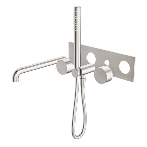 NERO KARA PROGRESSIVE SHOWER SYSTEM WITH SPOUT 250MM TRIM KITS ONLY BRUSHED NICKEL - Ideal Bathroom CentreNR271903a250tBN