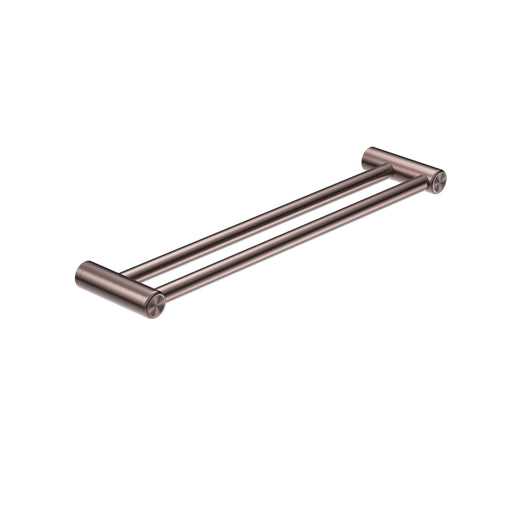NERO MECCA CARE 25MM DOUBLE TOWEL GRAB RAIL 600MM BRUSHED BRONZE - Ideal Bathroom CentreNRCR2524DBZ