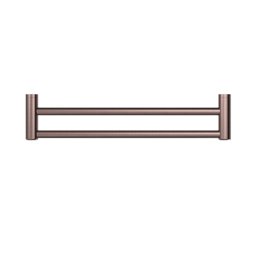 NERO MECCA CARE 25MM DOUBLE TOWEL GRAB RAIL 600MM BRUSHED BRONZE - Ideal Bathroom CentreNRCR2524DBZ