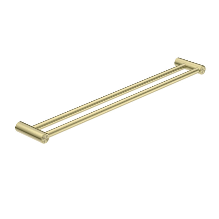 NERO MECCA CARE 25MM DOUBLE TOWEL GRAB RAIL 900MM BRUSHED GOLD - Ideal Bathroom CentreNRCR2530DBG