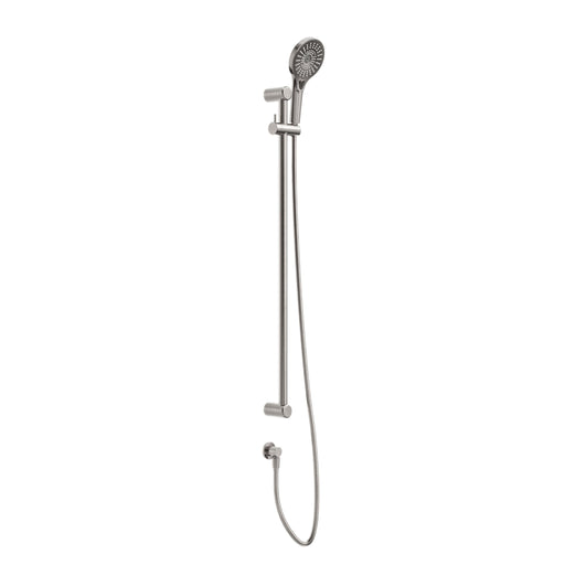 NERO MECCA CARE 25MM GRAB RAIL AND ADJUSTABLE SHOWER RAIL SET 900MM BRUSHED NICKEL - Ideal Bathroom CentreNRCS004BN