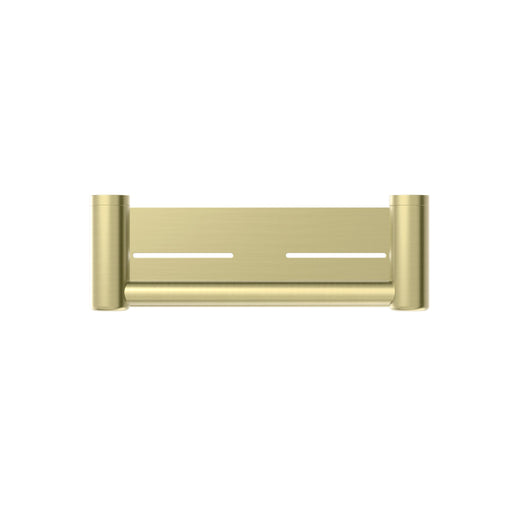 NERO MECCA CARE 25MM GRAB RAIL WITH SHELF 300MM BRUSHED GOLD - Ideal Bathroom CentreNRCR2512CBG