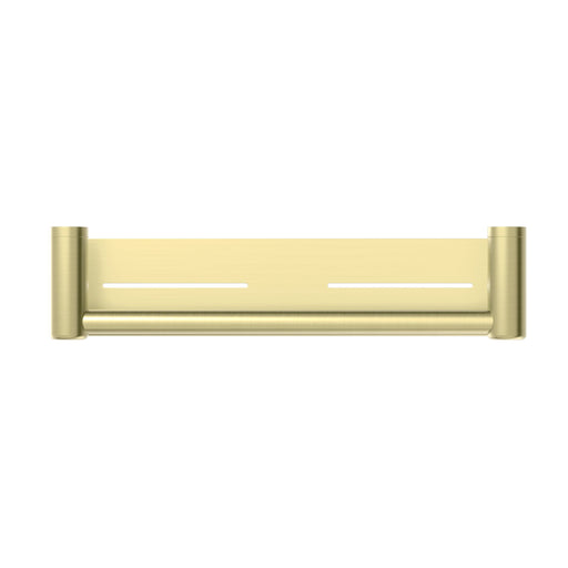 NERO MECCA CARE 25MM GRAB RAIL WITH SHELF 450MM BRUSHED GOLD - Ideal Bathroom CentreNRCR2518CBG