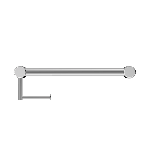NERO MECCA CARE 32MM GRAB RAIL WITH TOILET ROLL HOLDER 450MM CHROME - Ideal Bathroom CentreNRCR3218ACH