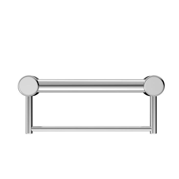 NERO MECCA CARE 32MM GRAB RAIL WITH TOWEL HOLDER 300MM CHROME - Ideal Bathroom CentreNRCR3212BCH