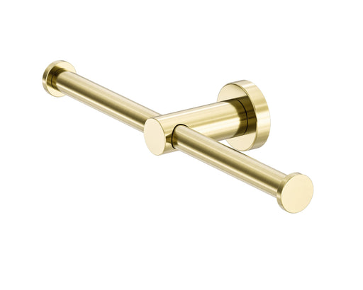 NERO MECCA DOUBLE TOILET ROLL HOLDER BRUSHED GOLD - Ideal Bathroom CentreNR1986dBG