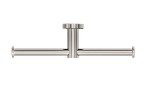 NERO MECCA DOUBLE TOILET ROLL HOLDER BRUSHED NICKEL - Ideal Bathroom CentreNR1986dBN