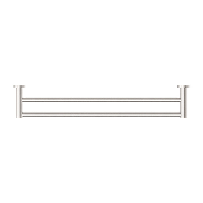NERO MECCA DOUBLE TOWEL RAIL 600MM BRUSHED NICKEL - Ideal Bathroom CentreNR1924dBN