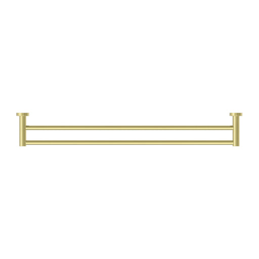NERO MECCA DOUBLE TOWEL RAIL 800MM BRUSHED GOLD - Ideal Bathroom CentreNR1930dBG