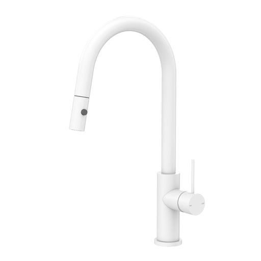 NERO MECCA PULL OUT SINK MIXER WITH VEGIE SPRAY FUNCTION MATTE WHITE - Ideal Bathroom CentreNR221908MW