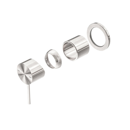 NERO MECCA SHOWER MIXER 60MM PLATE TRIM KITS ONLY BRUSHED NICKEL - Ideal Bathroom CentreNR221911HTBN