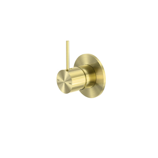 NERO MECCA SHOWER MIXER HANDLE UP 80MM PLATE BRUSHED GOLD - Ideal Bathroom CentreNR221911BBG