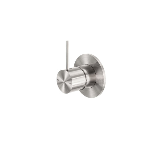 NERO MECCA SHOWER MIXER HANDLE UP 80MM PLATE BRUSHED NICKEL - Ideal Bathroom CentreNR221911BBN