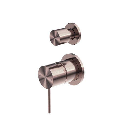 NERO MECCA SHOWER MIXER WITH DIVERTOR SEPARATE BACK PLATE BRUSHED BRONZE - Ideal Bathroom CentreNR221911sBZ