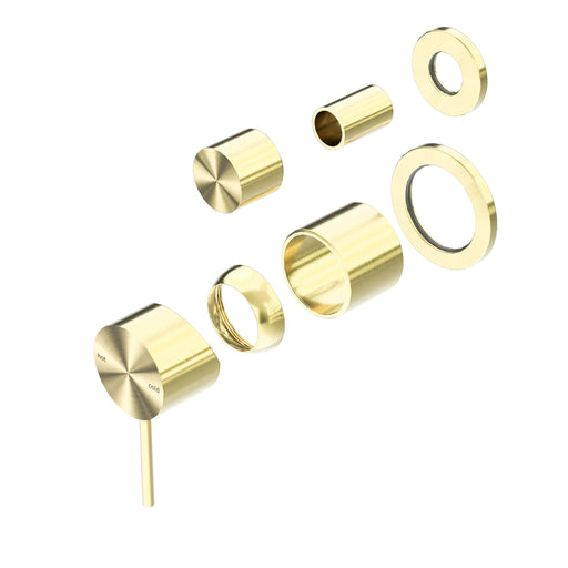 NERO MECCA SHOWER MIXER WITH DIVERTOR SEPARATE BACK PLATE TRIM KITS ONLY BRUSHED GOLD - Ideal Bathroom CentreNR221911stBG