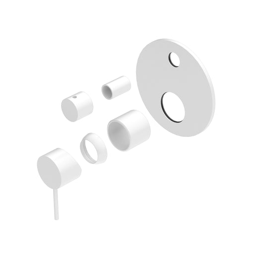 NERO MECCA SHOWER MIXER WITH DIVERTOR TRIM KITS ONLY MATTE WHITE - Ideal Bathroom CentreNR221911ATMW