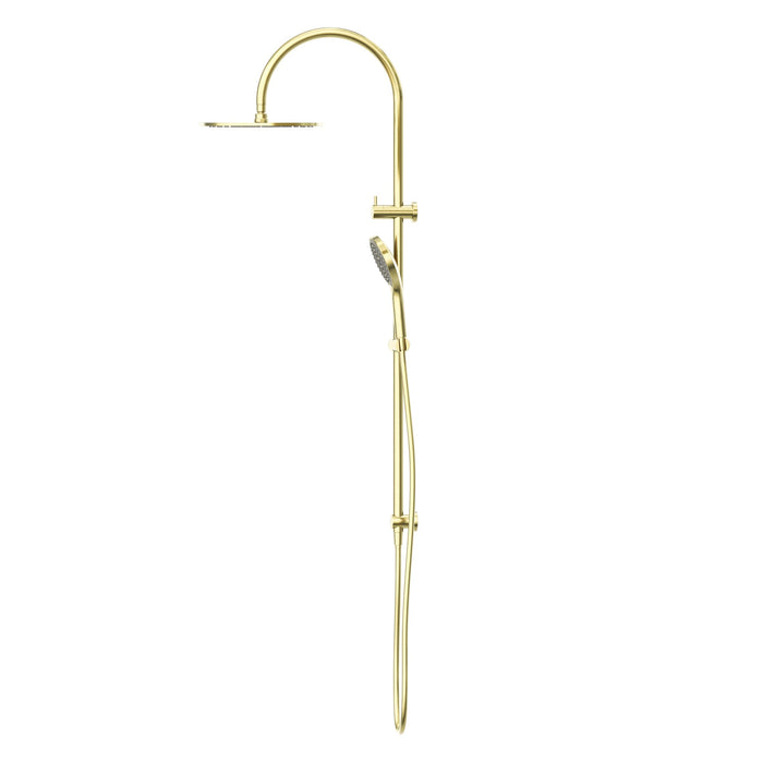 NERO MECCA TWIN SHOWER WITH AIR SHOWER II BRUSHED GOLD - Ideal Bathroom CentreNR221905HBG
