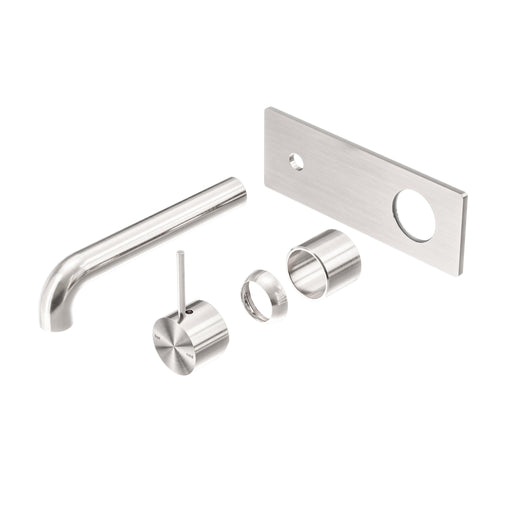 NERO MECCA WALL BASIN/BATH MIXER HANDLE UP 185MM TRIM KITS ONLY BRUSHED NICKEL - Ideal Bathroom CentreNR221910B185TBN