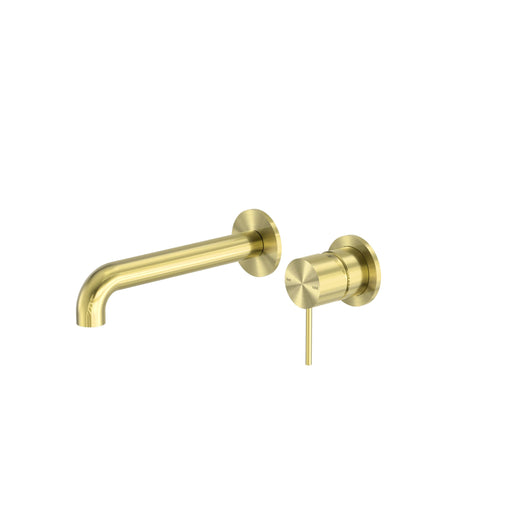 NERO MECCA WALL BASIN/BATH MIXER SEPARATE BACK PLATE 120MM BRUSHED GOLD - Ideal Bathroom CentreNR221910C120BG