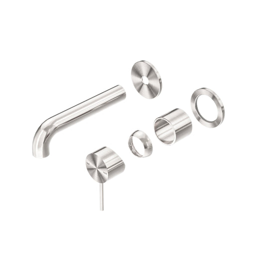 NERO MECCA WALL BASIN/BATH MIXER SEPARATE BACK PLATE 120MM TRIM KITS ONLY BRUSHED NICKEL - Ideal Bathroom CentreNR221910C120TBN