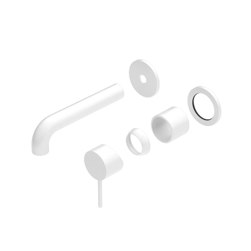 NERO MECCA WALL BASIN/BATH MIXER SEPARATE BACK PLATE 120MM TRIM KITS ONLY MATTE WHITE - Ideal Bathroom CentreNR221910C120TMW
