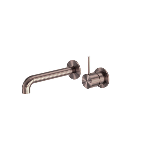 NERO MECCA WALL BASIN/BATH MIXER SEPARATE BACK PLATE HANDLE UP 120MM BRUSHED BRONZE - Ideal Bathroom CentreNR221910D120BZ