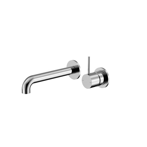 NERO MECCA WALL BASIN/BATH MIXER SEPARATE BACK PLATE HANDLE UP 120MM CHROME - Ideal Bathroom CentreNR221910D120CH