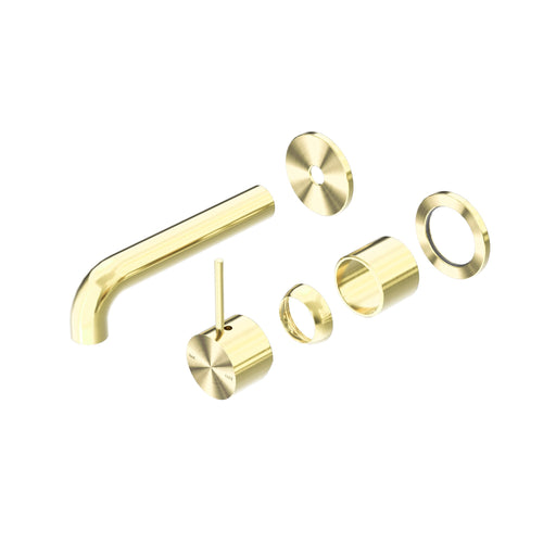 NERO MECCA WALL BASIN/BATH MIXER SEPARATE BACK PLATE HANDLE UP 120MM TRIM KITS ONLY BRUSHED GOLD - Ideal Bathroom CentreNR221910D120TBG