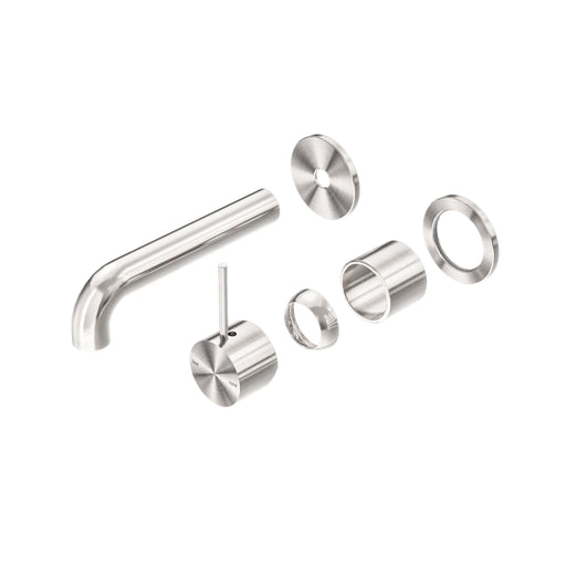 NERO MECCA WALL BASIN/BATH MIXER SEPARATE BACK PLATE HANDLE UP 120MM TRIM KITS ONLY BRUSHED NICKEL - Ideal Bathroom CentreNR221910D120TBN