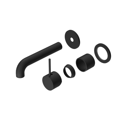 NERO MECCA WALL BASIN/BATH MIXER SEPARATE BACK PLATE HANDLE UP 120MM TRIM KITS ONLY MATTE BLACK - Ideal Bathroom CentreNR221910D120TMB