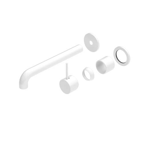 NERO MECCA WALL BASIN/BATH MIXER SEPARATE BACK PLATE HANDLE UP 260MM TRIM KITS ONLY MATTE WHITE - Ideal Bathroom CentreNR221910D260TMW