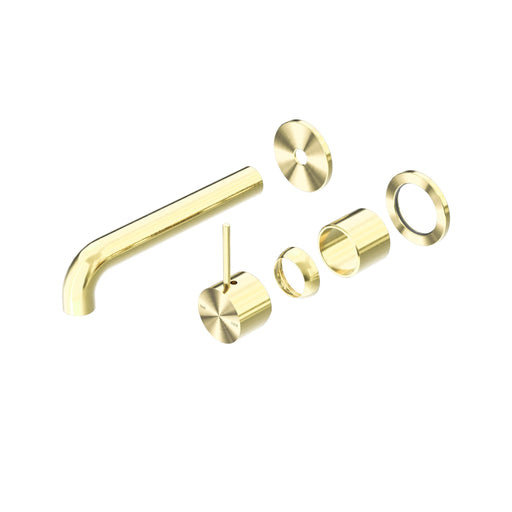 NERO MECCA WALL BASIN/BATH MIXER SEPARETE BACK PLATE HANDLE UP 185MM TRIM KITS ONLY BRUSHED GOLD - Ideal Bathroom CentreNR221910D185TBG